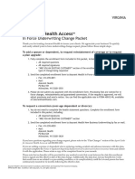 Assurant Health Access: in Force Underwriting Change Packet