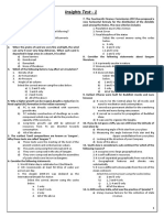 Insights Test - 1: Select The Correct Answer Using The Codes Below