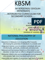 (Kurikulum Bersepadu Sekolah Menengah) ..Intergrated Curriculum For Secondary School .