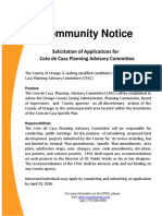 Coto de Caza Planning Advisory Committe (CPAC) Community Notice and Application