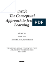 The Conceptual Approach To Jewish Learning: Edited by Yosef Blau Robert S. Hirt, Series Editor