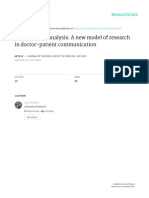 Conversation Analysis: A New Model of Research in Doctor-Patient Communication