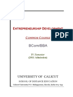 Bcom/Bba: Ntrepreneurship Evelopment