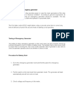 Ways of Starting and Testing Emergency Generator