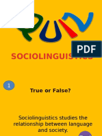 Sociolinguistics QUIZ