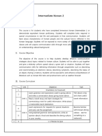 Intermediate Korean 2: I. Course Description