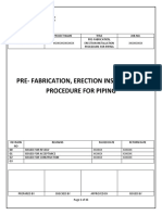 Fabrication Erection Installation Procedure For Piping