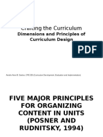 Crafting The Curriculum: Dimensions and Principles of Curriculum Design