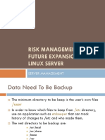 Chapter 3 - Risk Management and Future Expansion in Linux Server