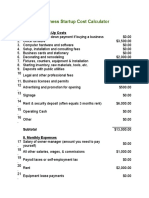 Business Startup Cost Calculator: Start