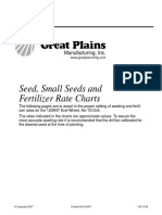 Seed, Small Seeds and Fertilizer Rate Charts: Manufacturing, Inc