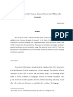 Lexical Competence in The Common European Framework of Reference For Languages