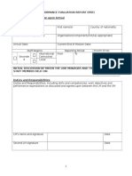 Annex I Performance Evaluation Report (Per) PART 1: Initial Discussion Upon Arrival SM Details