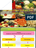 Nutritive Value of Fruits and Vegetables