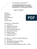 Design and Implementation of A Hotel Database Managnment System and Service