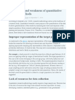 Limitations and Weakness of Quantitative Research Methods