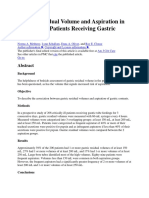 Gastric Residual Volume and Aspiration in Critically Ill Patients Receiving Gastric Feedings