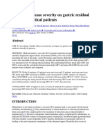 Impact of Disease Severity On Gastric Residual Volume in Critical Patients