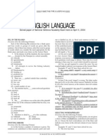 English Language: Solved Paper of National Defence Academy Exam Held On April 4, 2004