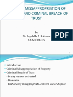 Criminal Misappropriation of Property
