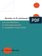 (G David Morley) Syntax in Functional Grammar