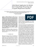 Herbapp A Mobile Based Application For Herbal Leaf Recognition Using Image Processing and Regularized Logistic