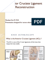 Anterior Cruciate Ligament Reconstruction: Mardani Kivi M. M.D. Presentation Designed For Nurses Education