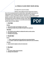 Assignment Base On: Study On Some Fabric Faults During Processing.