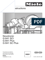 G641 Miele Dishwasher Manual PDF