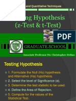 7 - Hypothesis Testing Z and T - PDF