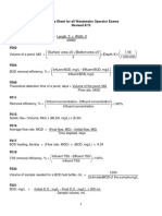 Wastewater Cert Study Guide Formula Sheet