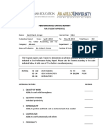 Performance Rating Report: For Student Apprentice