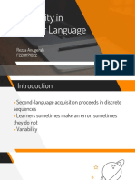 SLA - PPT Variability in Language Learner