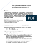 College of Computing & Information Sciences Discrete Mathematics (Assignment-1)