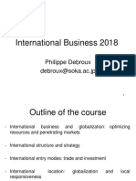 International Business 2018: Philippe Debroux Debroux@soka - Ac.jp