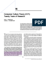 Consumer Culture Theory (CCT) - Twenty Years of Research