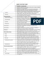 Energy Unit Study Guide