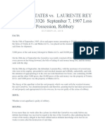 United States vs. Laurente Rey G.R. No. L-3326 September 7, 1907 Loss of Possession, Robbery