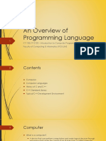 1 - An Overview of Programming Languages