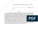 Reaction Rate and Activation Energy of The Acidolysis of Ethyl Acetate