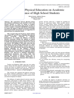 Influence of Physical Education On Academic Performance of High School Students