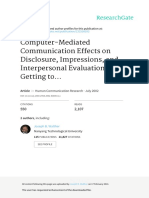 Computer-Mediated Communication Effects On Disclos PDF