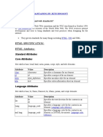 HTML Specification: HTML Attributes:: What Are The W3C and Web Standards?