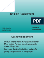 English Assignment: Submitted To Latika Pandey