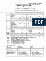 Technical Specification OF Mitsubishi Basic Diesel Generator Set