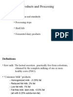 Definitions and Standards - Processing Steps - Shelf-Life - Fermented Dairy Products