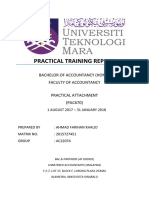 Practical Training Report: Bachelor of Accountancy (Hons.) Faculty of Accountancy