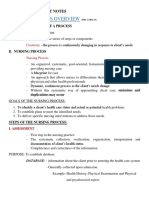 Nursing Process Overview: Health Assessment Notes