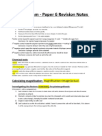 Biology Exam - Paper 6 Revision Notes: Enzyme Activity Lab