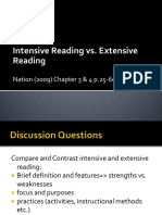 Intensive Reading vs. Extensive Reading: Nation (2009) Chapter 3 & 4 p.25-60)